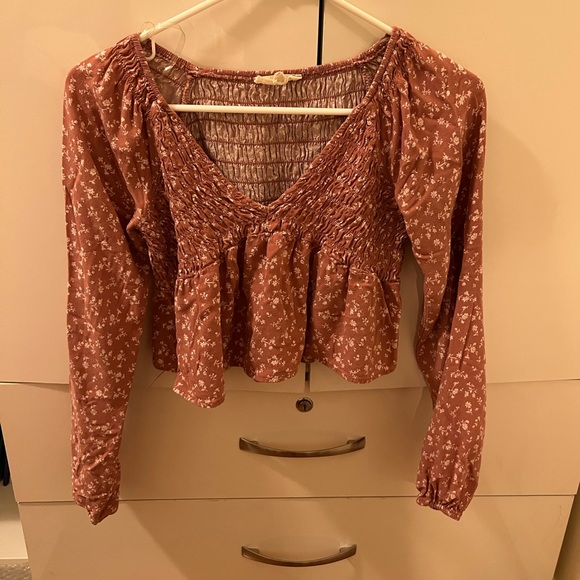 LA hearts smocked long sleeve top - Picture 3 of 5